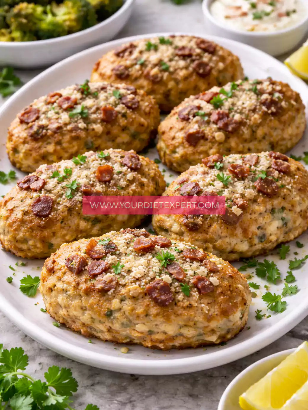 Keto Garlic Parmesan Chicken Meatloaves (Low-Carb, Juicy Chicken Meatloaf)