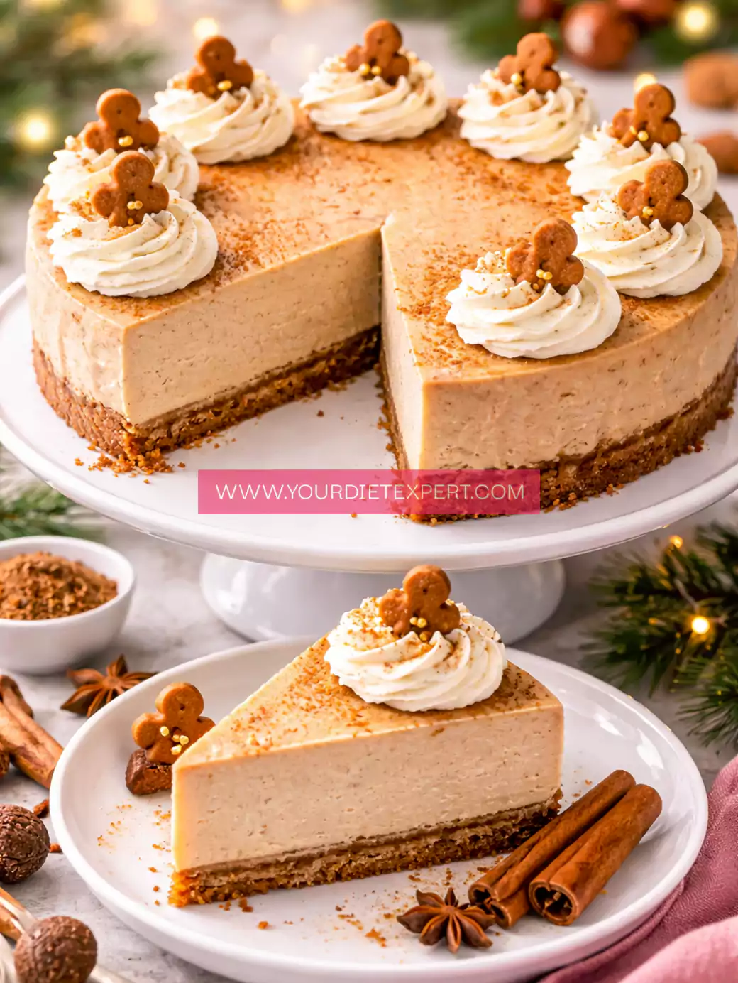 Keto Gingerbread Cheesecake (Low-Carb, Sugar-Free Holiday Dessert)