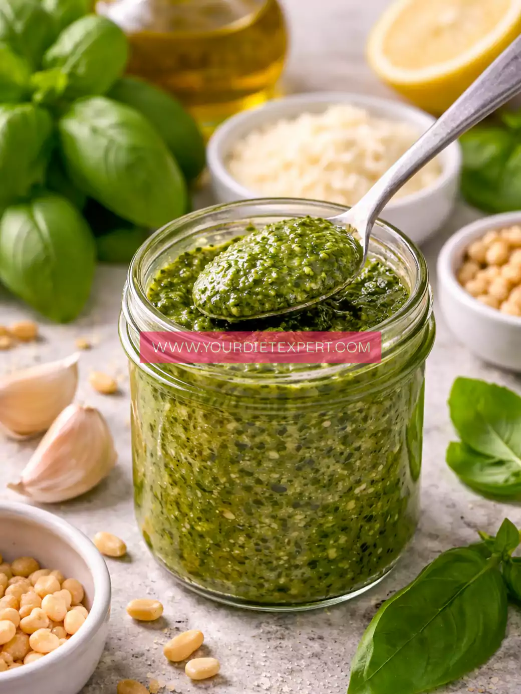Keto Pesto Sauce (Low-Carb, Sugar-Free Homemade Basil Pesto)