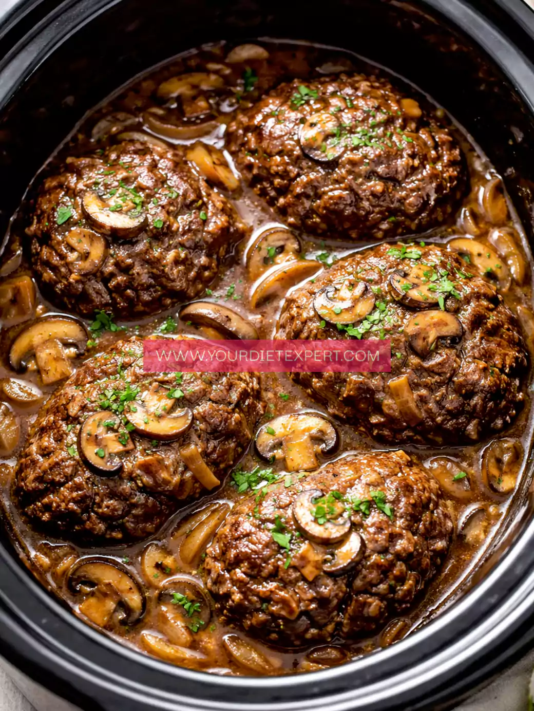 Keto Slow Cooker Salisbury Steak (High-Protein, Low-Carb & Easy!)