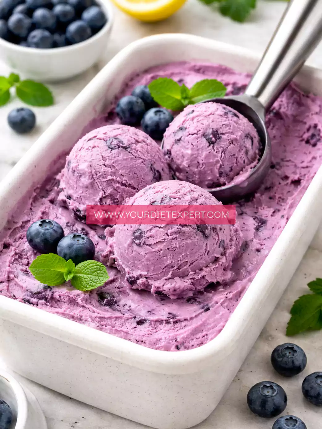 Easy Keto Blueberry Ice Cream (Low Carb, Sugar-Free Dessert)