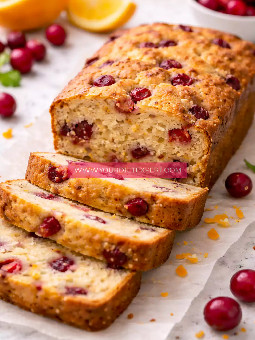 Easy Keto Cranberry Orange Bread (Low Carb, Moist & Sugar-Free)