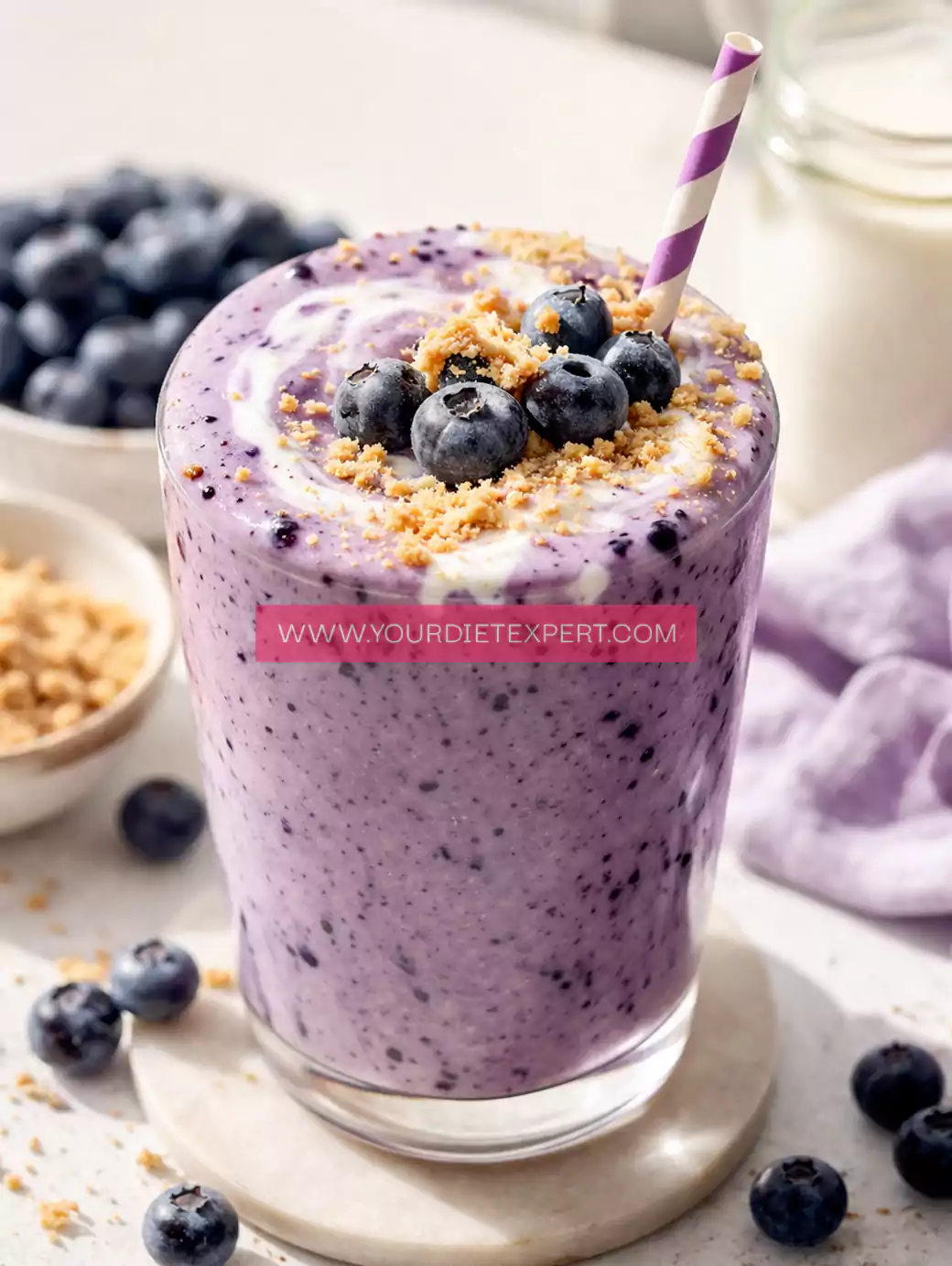 High-Protein Blueberry Cheesecake Protein Shake (Healthy & Creamy Recipe)