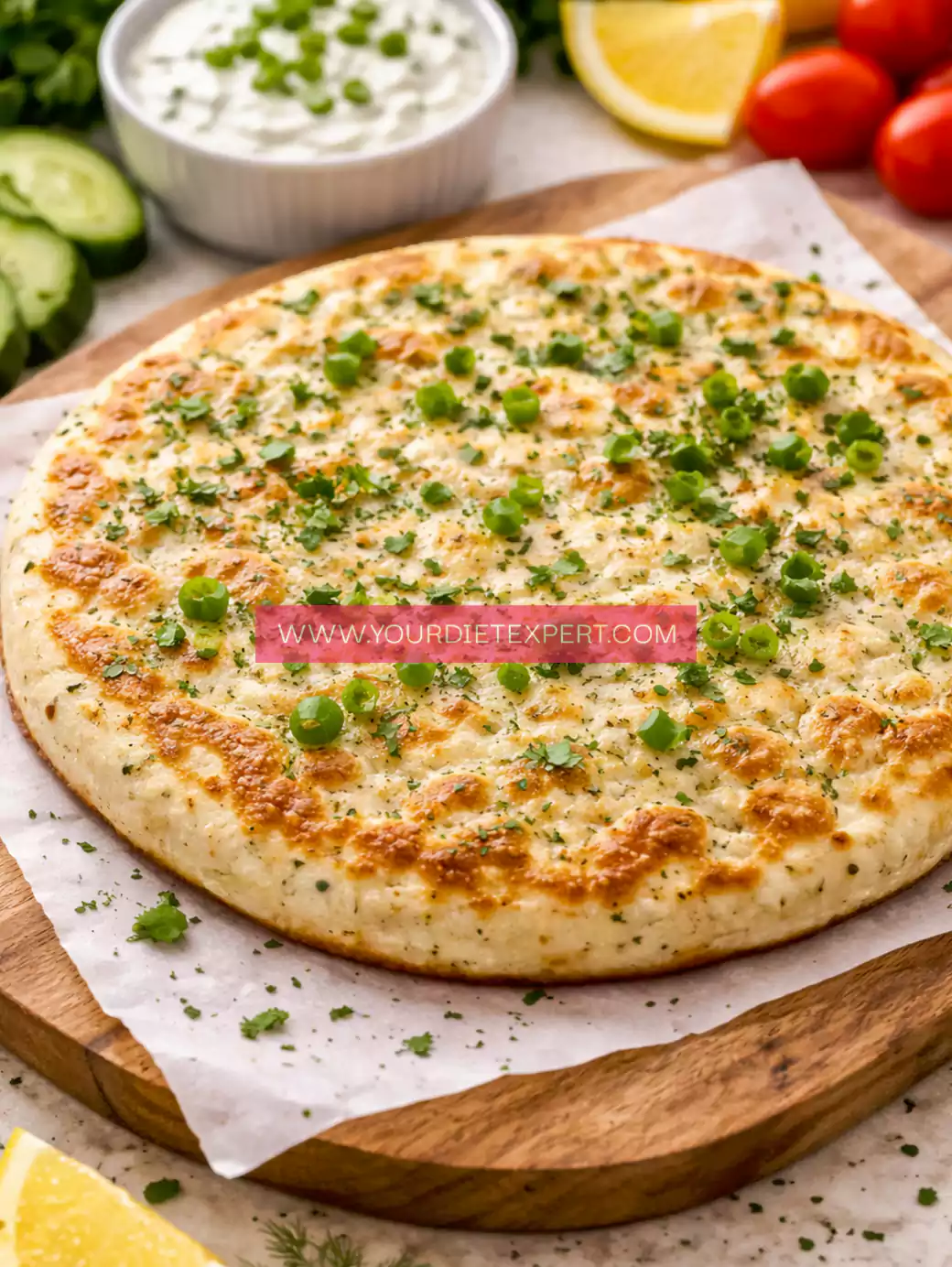 High-Protein Cottage Cheese Ranch Flatbread (Easy Healthy Low-Carb Recipe)