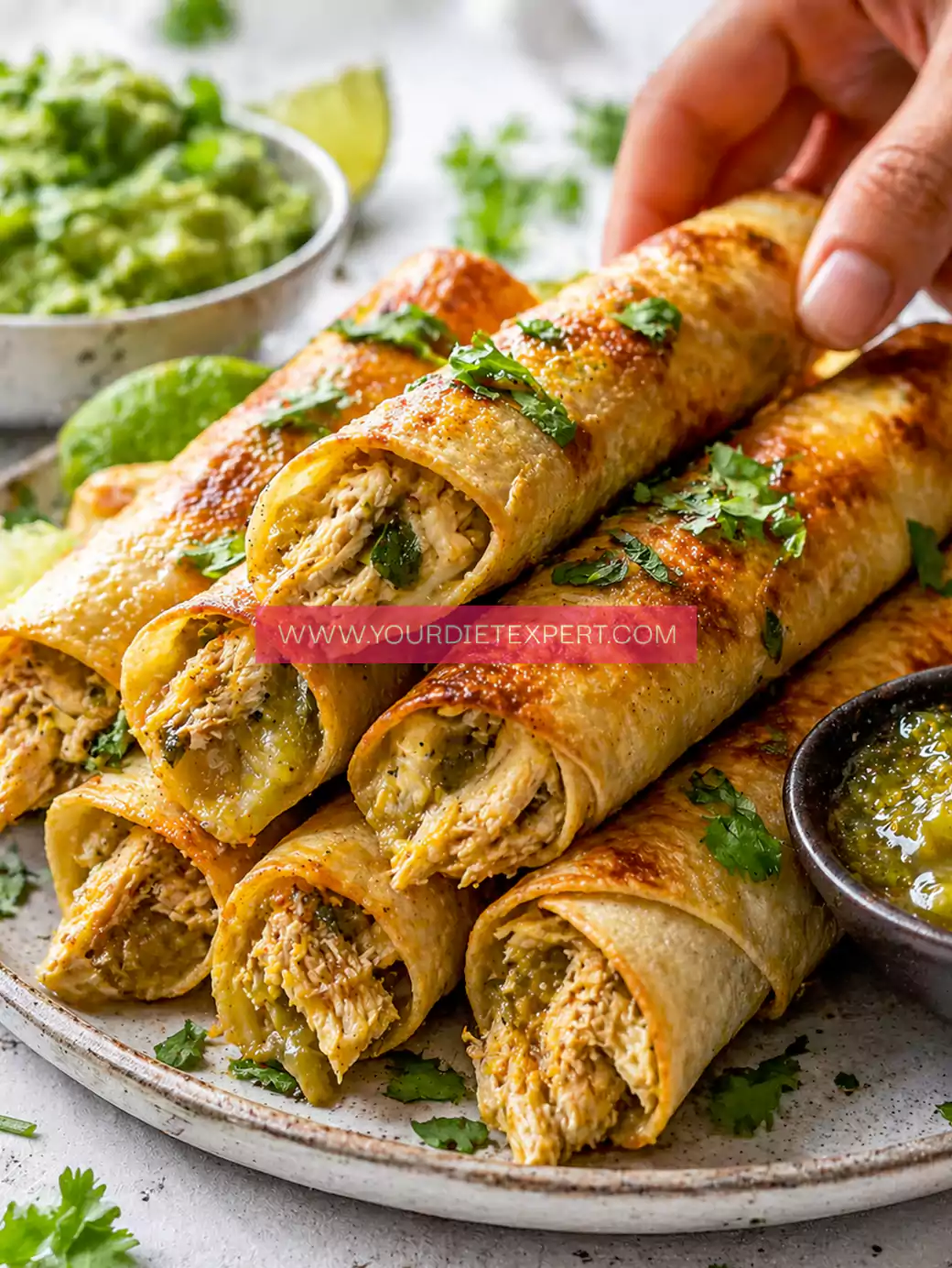 Keto Green Chile Chicken Taquitos (Low Carb, High Protein Snack or Dinner)