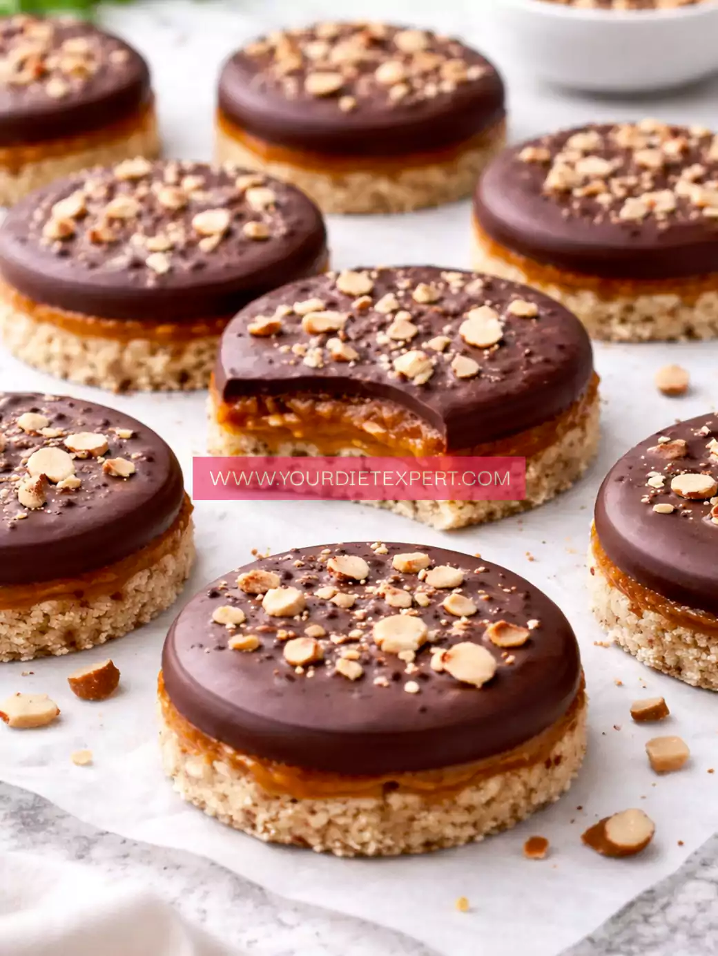 Keto No-Bake Chocolate Caramel Crunch Cookies (Low Carb, Sugar-Free Treat)