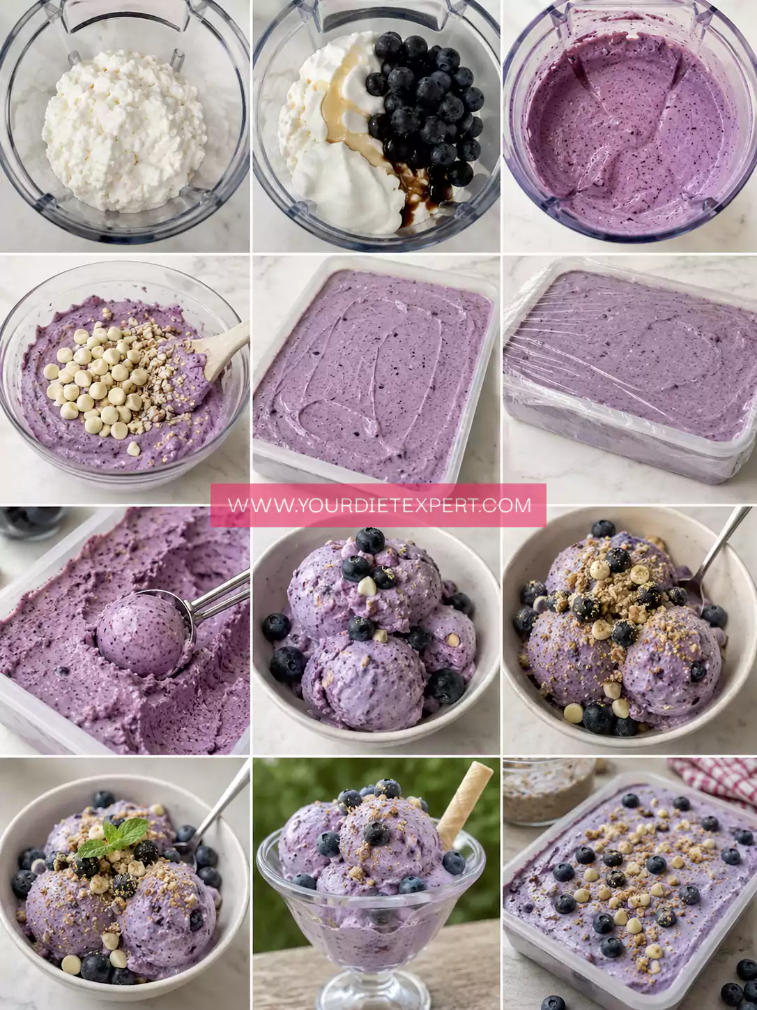 High-Protein Blueberry Cottage Cheese Ice Cream (Creamy & Healthy)