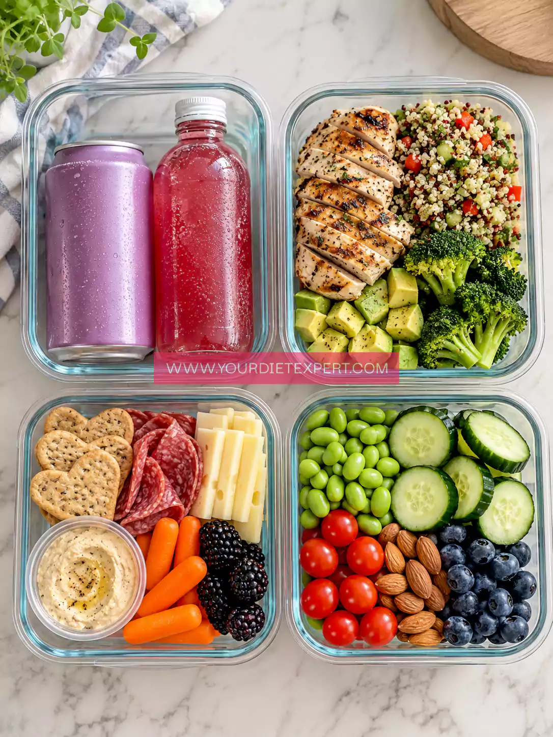 4 Balanced Meal Prep Containers for Easy Lunches & Snacks