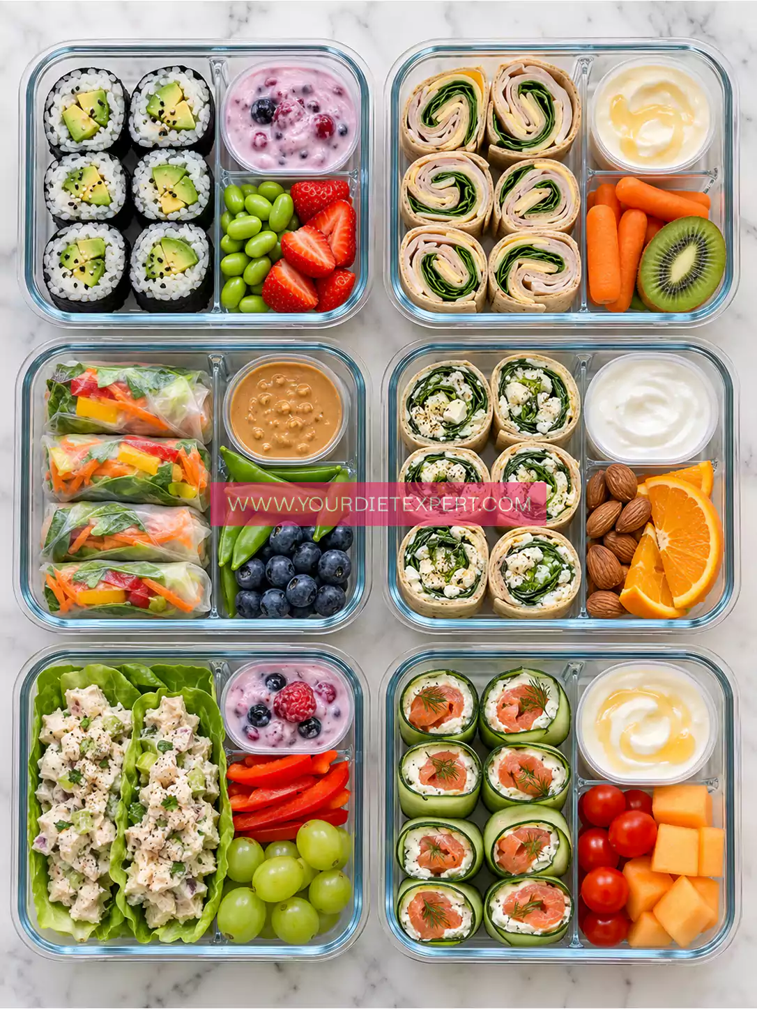 6 Healthy Sushi & Wrap Bento Box Lunch Ideas for Easy Meal Prep