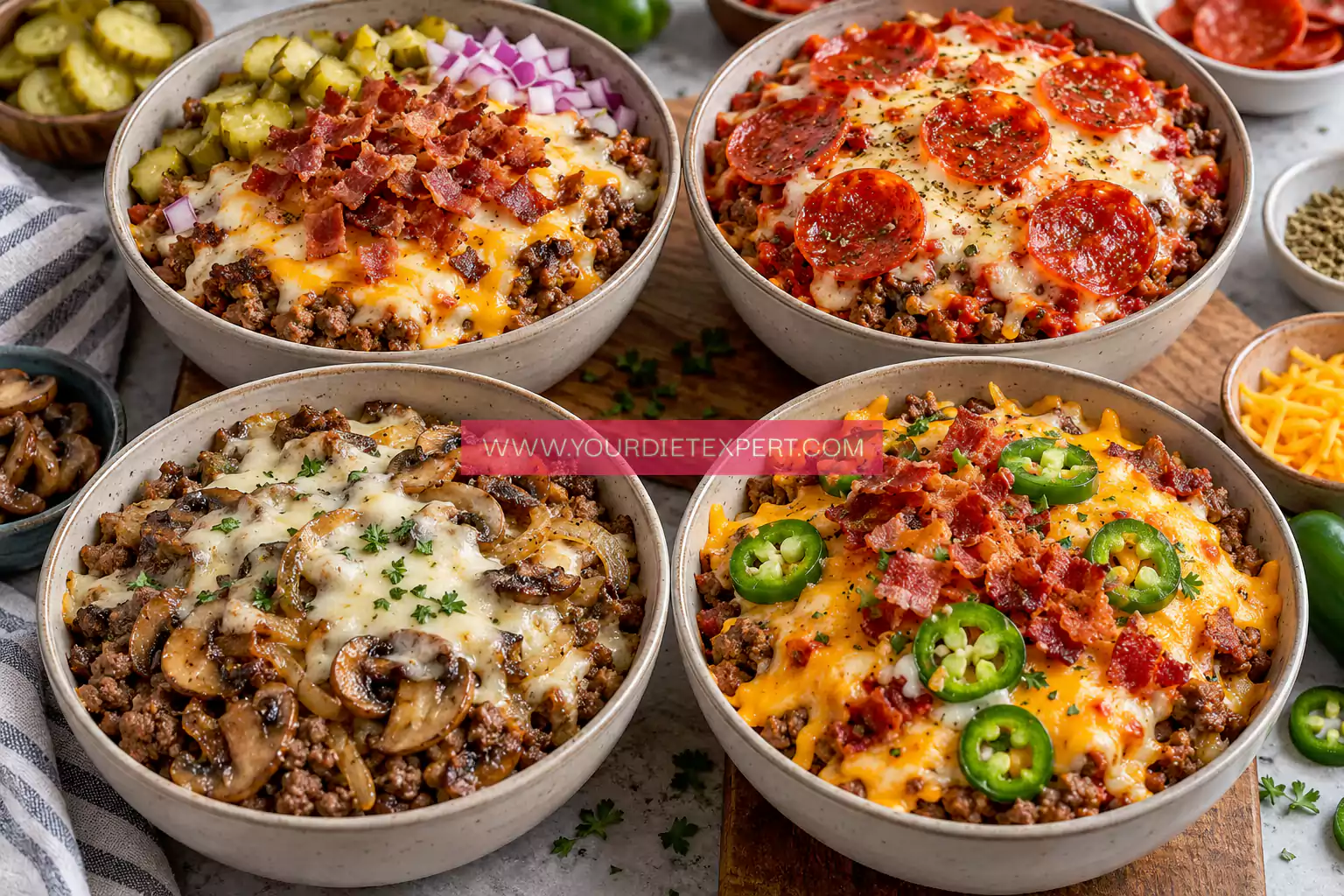 4 High-Protein Burger Pizza Bowl Recipes That Taste Like Cheat Meals